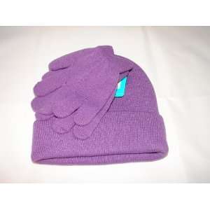   winter stocking hat and gloves set cold weather set purple Toys
