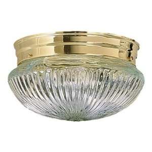 Quorum 3012 6 2 / 3012 8 2 Flush Mount with Ribbed Glass in Polished 