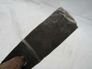   EARLY BLACKSMITH HAND FORGED SIGNED MILL PICK STONE HAMMER TOOL MINING