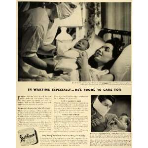 1943 Ad Scott Paper Co Scot Tissue Toilet Sheet Doctor Mother Newborn 
