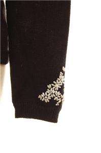 NWT AUTH Tracy Reese New York Beaded Wool Cardigan Black 2  