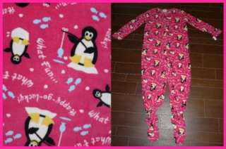 Adult Baby Footed Pajamas Pink Penguins Large NEW NWT  