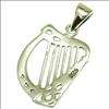 Celtic Knot Harp Pendant Solid Sterling Silver Irish Jewelry w Box 