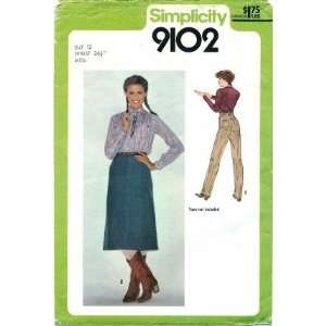  Simplicity 9102 Sewing Pattern Misses Skirt & Pants Size 