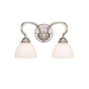 Maddox Collection 2 Light 16 Satin Nickel Wall Sconce with Creamy 