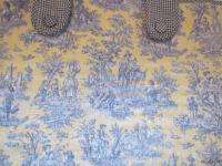 WAVERLY RUSTIC LIFE LAKE QUILTED TAB VALANCE BLUE YELLOW GINGHAM TOILE 