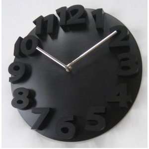  3D Big Digit Modern Design Wall Clock Home Decor(Black 