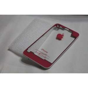  iphone 4 gsm At&T transparent w/pink outline back cover 