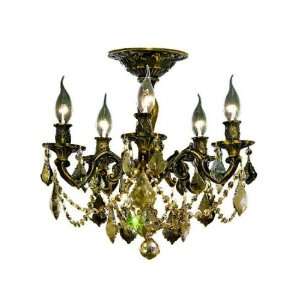 Chateau Design 5 Light 19 Antique Brass or French Gold Ceiling Mount 
