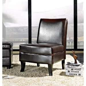   Brown Bonded Leather Armless Chair   LI S207 CH BRN