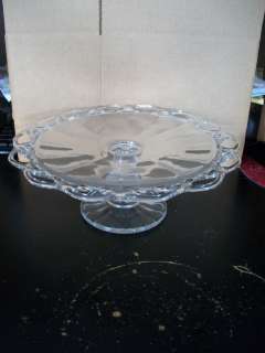IMPERIAL CROCHETED CRYSTAL PEDESTAL CAKE STAND  