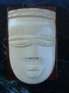 Vintage Ox Bone Carved Tribal HUGE Solid Mask Rare Old  