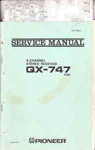 PIONEERA QX 747 Service Manual ORIGINAL FREE USA SHIP  