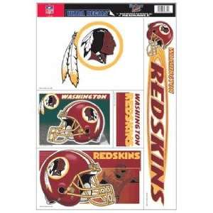   Redskins Decal Sheet Car Window Stickers Cling