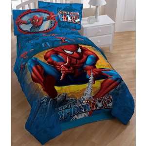  Spiderman Burst Twin Comforter and Sheets