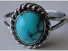 vintage southwest navajo turquoise silver ladies ring 