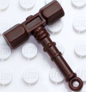 NEW Lego CASTLE Minifig ~ Custom Detailed BROWN BATTLE WAR HAMMER 