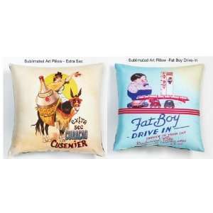   Sublimated Art Pillows   Extra Sec   Fat Boy Drive in