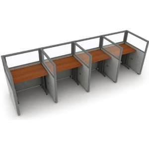   Four 47H Units   3W Desks   Translucent Top Panels