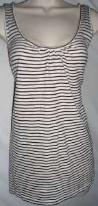 French Laundry Tank Top Blouse Shirt Sz L Large NEW Black and White 