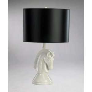 Cyan Lighting 02577 1 Chess Knight   One Light Table Lamp, Gloss White 
