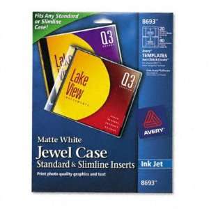  CD/DVD White Matte Jewel Case Inserts for Ink Jet Printers 