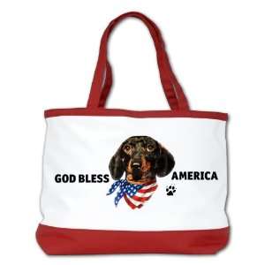  Shoulder Bag Purse (2 Sided) Red God Bless America Wiener 