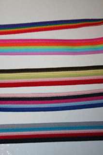 Striped Rainbow Boxer stretch Elastic 1/2   3/4 wide  