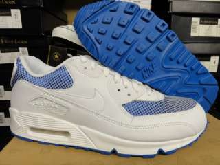 Nike Air Max 90 White Blue Sneakers Womens Size 12  