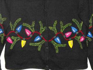 UGLY TACKY CHRISTMAS Sweater Cardigan K.B. Collections Size Small 