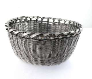   Basket 925 Sterling Silver Handmade Craft Home Decor Container  