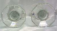 Bohemian Crystal Candle Holders Pair   Czech Republic  
