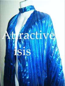 Royal Blue LAME Handmade bellydance costume ISIS WINGS  