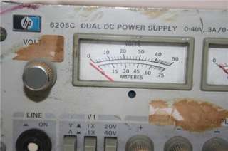 HP 6205C DUAL DC POWER SUPPLY 0 40V .3A / 0 20V .6A  