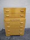 MID CENTURY BLONDE OAK CHEST OF DRAWERS MADE BY THOMASVILLE # 913