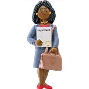   Africian American Female Lawyer Christmas Ornament