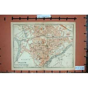  MAP BRITAIN STREET PLAN CHESTER RIVER DEE ENGLAND