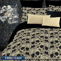 Street Revival Flower Skull Twin size Bed in a Bag with Sheet Set 