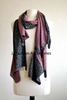Animal Print with Charms Fall/Winter Scarf Wrap 4 Color  