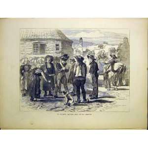  Pontaven Brittany Armstice News Old Print 1870