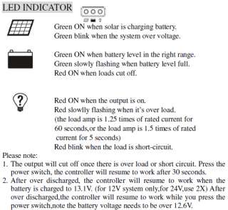 Solar Panel Charger Controller Regulator 12 24V 20A  