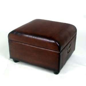  International Caravan Leather Storage Ottoman Bench 