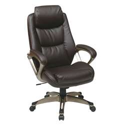 Office Star Executive Eco Leather Chair with Padded Arms and Headrest