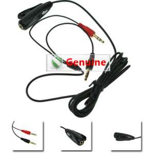 5mm Audio Splitter Cable Headphone Extension Cord MIC  