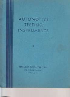 Automotive Testing Instruments Stromberg Corp. 1937  