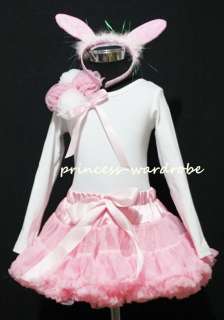 Easter Light Pink Pettiskirt Rabbit Costume Set 1 8Year  