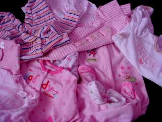 USED BABY GIRL SLEEPWEAR sleepers pajama 0 3 MONTHS CLOTHES OR OUTFIT 