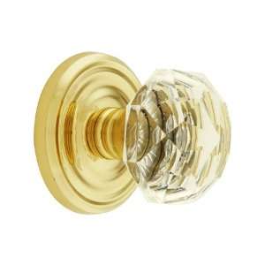 Classic Rosette Set With Diamond Crystal Door Knobs Privacy Polished 