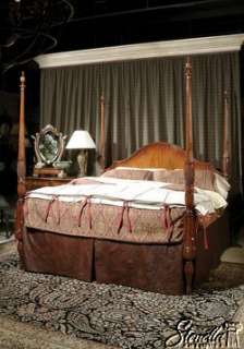    MAITLAND SMITH King Size Mahogany Carved Poster Bed ~ NEW  
