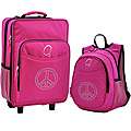 O3 Kids Rhinestone Peace Pre School Backpack and Suitcase Set Was 